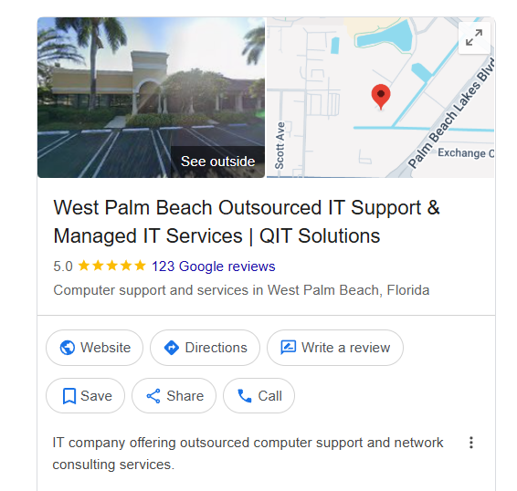 QIT solutions screenshot of their gbp profile